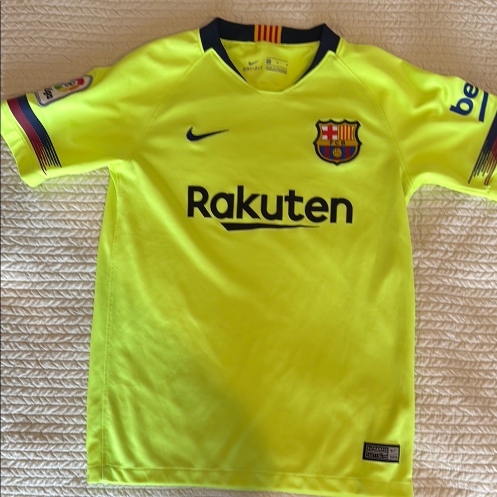 Nike Kids Barcelona Yellow Soccer Jersey